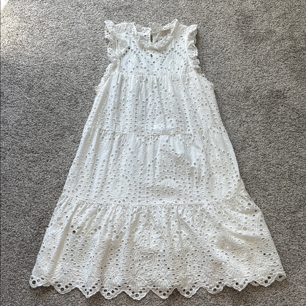 Skies Are Blue White Ruffled Tiered Sundress